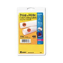 Avery Self-Adhesive Removable Labels, 1.25 Inches Diameter, Orange Neon, 400 per Pack (05476)