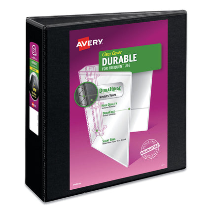 Avery Durable View 3 Ring Binder, 3 Inch Slant Rings, 1 Black Binder (17041)