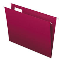 Pendaflex PFX81613 Recycled Hanging Folders, Letter Size, Burgundy, 1/5 Cut, 25/BX (81613)