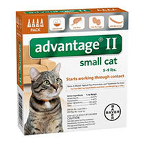Advantage II Small Cat Vet-Recommended Flea Treatment & Prevention | Cats 5-9 lbs. | 4-Month Supply
