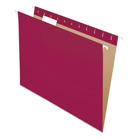 Pendaflex PFX81613 Recycled Hanging Folders, Letter Size, Burgundy, 1/5 Cut, 25/BX (81613)