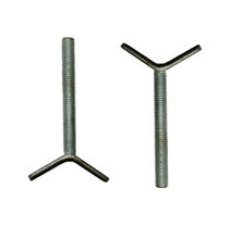 Dreambaby Y-Shaped Spindle Rod Banister Gate Adaptors - For Dreambaby Pressure Mounted Gates - 9.5mm Diameter Size & 4.5inch Length - Silver - 2 Count (Pack of 1) - Model L196 Black