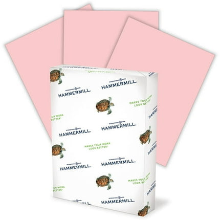 Hammermill Colored Paper, 24 lb Pink Printer Paper, 8.5 x 11-1 Ream (500 Sheets) - Made in the USA, Pastel Paper, 104463R