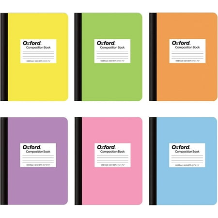 Oxford Composition Notebooks, Wide Ruled Paper, 9-3/4 x 7-1/2 Inches, 100 Sheets, Assorted Pastel Covers