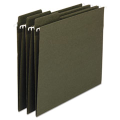 Smead 100% Recycled FasTab Hanging File Folder, 1/3-Cut Built-in Tab, Letter Size, Standard Green, 20 per Box (64037)