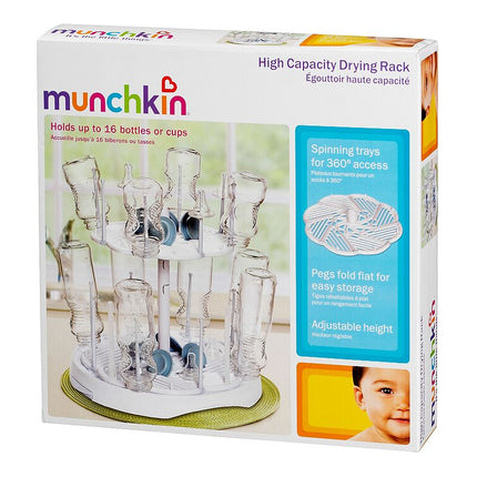 Munchkin® High Capacity Drying Rack for Baby Bottles and Accessories, White Pink