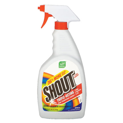 Shout Active Enzyme Laundry Stain Remover Spray, Triple-Acting Formula Clings, Penetrates, and Lifts 100+ Types of Everyday Stains - Prewash Spray 22oz