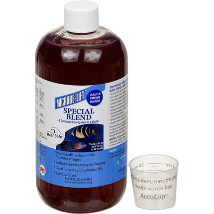 MICROBE-LIFT SBH16 Special Blend Aquarium and Fish Tank Cleaner for Freshwater and Saltwater, 16 Ounces