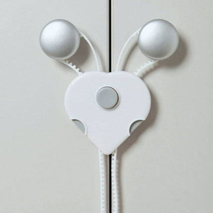 Dreambaby Flexi Lock - Cabinet & Drawer Handle Locks - Cabinet Safety Straps - with Multi-Touch Release System - White - 2 Count (Pack of 1) - Model L185 White
