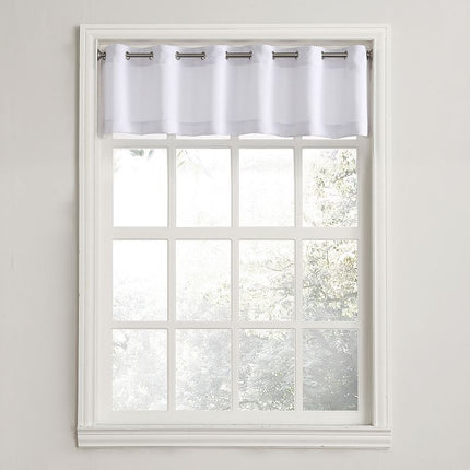 56"x14" No. 918 Semi-Sheer Montego Casual Textured Grommet Kitchen Curtain Valance White: Polyester, Machine Washable