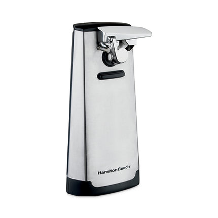 Hamilton Beach Extra-Tall Electric Automatic Can Opener with Easy-Clean Detachable Cutting Lever, Cord Storage, Knife Sharpener, Brushed Stainless Steel (76700) Brushed Stainless Steel