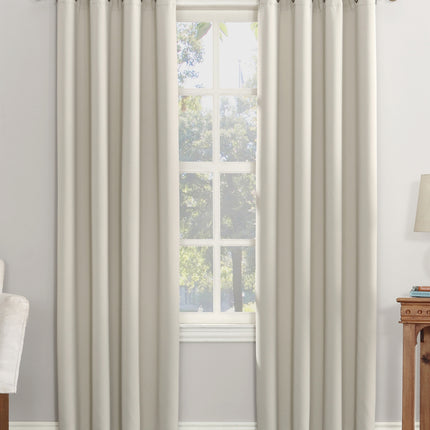54"x95" Sun Zero Blackout Kenneth Energy Saving Grommet Curtain Panel Cream: Modern Solid Indoor Curtain Panel