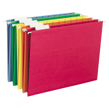 Smead Standard Hanging File Folders, 25 Count, Assorted Primaries, 1/5-Cut Adjustable Tabs, Letter Size (64059)
