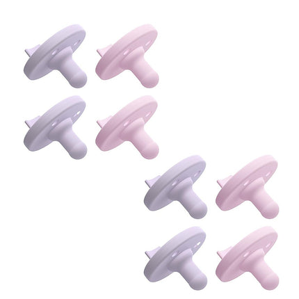 Philips Avent Soothie Orthodontic Baby Pacifiers, 100% Silicone Pacifiers, One Piece, BPA-Free, for Babies 0-3 Months, 2 Lilac and 2 Pink, 4 Pack, Model SCF190/70