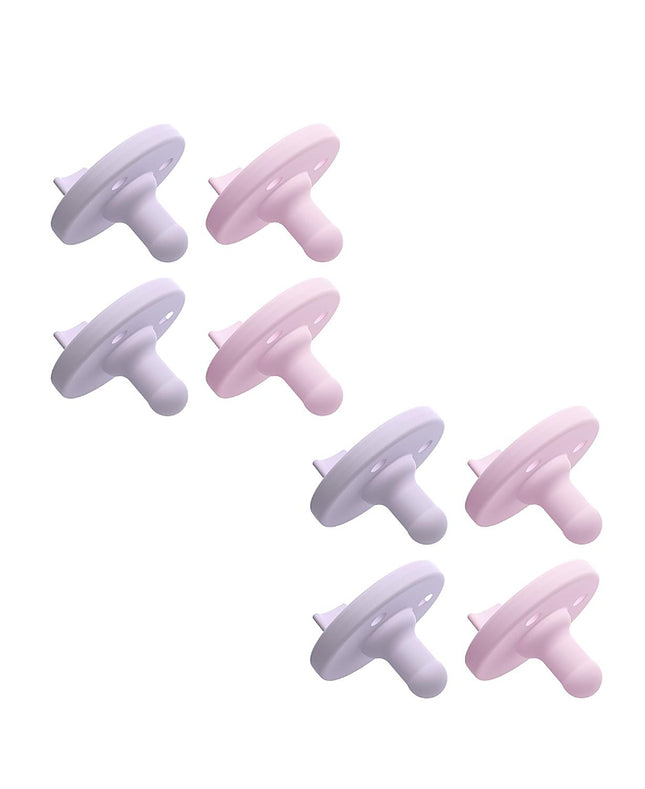 Philips Avent Soothie Orthodontic Baby Pacifiers, 100% Silicone Pacifiers, One Piece, BPA-Free, for Babies 0-3 Months, 2 Lilac and 2 Pink, 4 Pack, Model SCF190/70