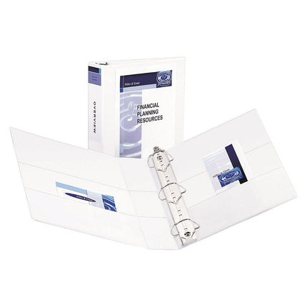 Avery Durable Clear View 3 Ring Binders, 2 Inch EZD Rings, 1 White Binder (09501)