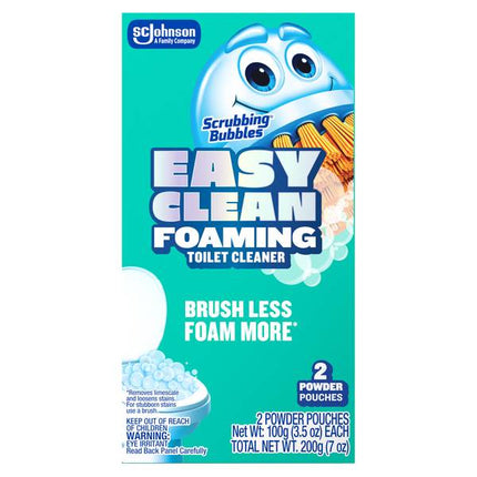 Scrubbing Bubbles Easy Clean Foaming Toilet Bowl Cleaner, Easy Drop In Powder Pouches, 100g (2 Pouches)