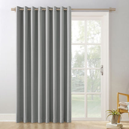 100"x84" Sun Zero Blackout Kenneth Extra-Wide Grommet Sliding Patio Door Curtain Panel Silver Gray: Energy Efficient, Noise Reduction