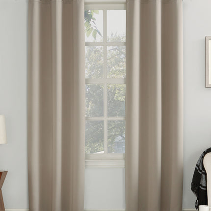 120"x40" Kenneth Energy Saving Blackout Grommet Top Curtain Panel Stone - Sun Zero