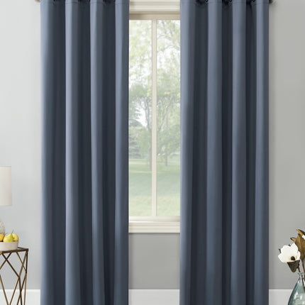 63"x54" Kenneth Energy Saving Blackout Grommet Top Curtain Panel Blue - Sun Zero