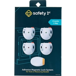 Safety 1st Adhesive Magnetic Lock System, 4 Locks And 1 Key White