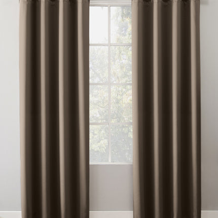 52"x108" Sun Zero 100% Blackout Oslo Theater Grade Grommet Curtain Panel Taupe: Indoor 108 Inch Solid Polyester