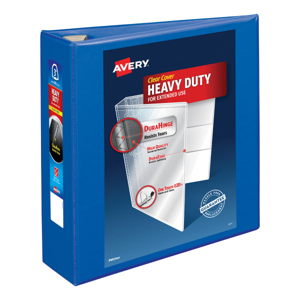 Avery Heavy-Duty View 3 Ring Binder, 3" One Touch EZD Rings, 1 Pacific Blue Binder (79811)