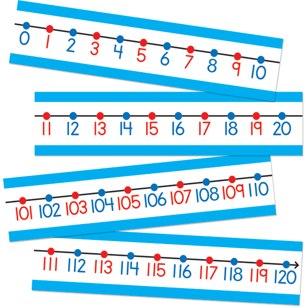 Carson Dellosa Number Line 42 pc Set, Color-Coded -20–120 Numberline With Manipulative Cutouts for Math Games, Teacher Supplies, Bulletin Board, and Wall Decor