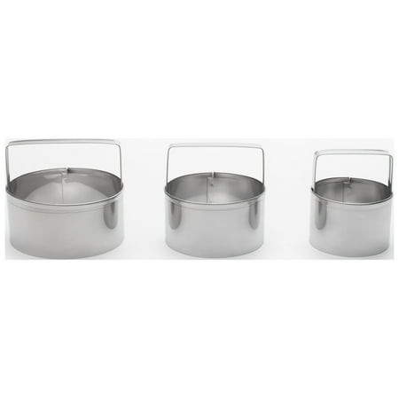 Fox Run Biscuit Cutter Set, 3-Piece Set, 2", 2.5", 3" Diameter Silver