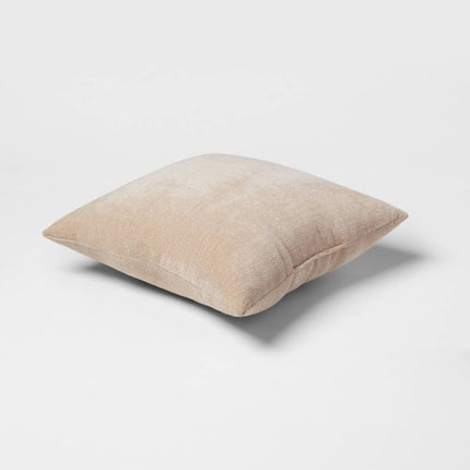 Threshold 2pk Chenille Square Throw Pillows Neutral Soft Decorative Cushions