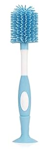 Dr. Brown's Soft Touch No Scratch Baby Bottle Cleaning Brush Nipple Cleaner with Stand and Storage Clip, BPA Free, Blue 1-Pack Brown