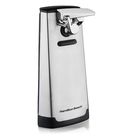 Hamilton Beach Extra-Tall Electric Automatic Can Opener with Easy-Clean Detachable Cutting Lever, Cord Storage, Knife Sharpener, Brushed Stainless Steel (76700) Brushed Stainless Steel