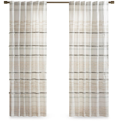 1pc 50"x84" Light Filtering Nea Printed Curtain Panel Natural - Ink+Ivy (Please be advised that sets may be missing pieces or otherwise incomplete.)