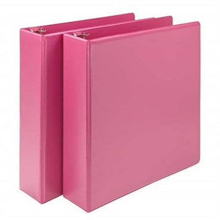 Samsill Plant-Based 2 Inch Durable Round Ring, Made in USA, View Binder, Eco-Friendly, USDA Certified Biobased, 2 Pack, Berry Pink