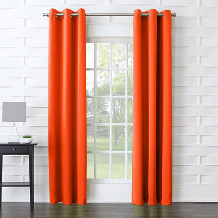 40"x63" Sun Zero Room Darkening Lazlo Grommet Curtain Panel Tangerine Orange: Modern Thermal Insulated, Energy Efficient