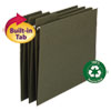 Smead 100% Recycled FasTab Hanging File Folder, 1/3-Cut Built-in Tab, Letter Size, Standard Green, 20 per Box (64037)