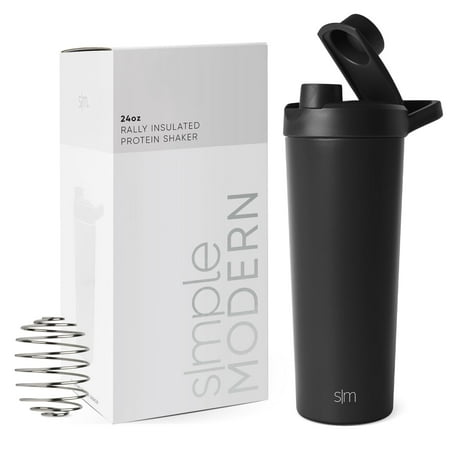 SIMPLE MODERNStainless Steel Rally Insulated Protein ShakerCondition: NewSize: 24 ozColor: Midnight Black