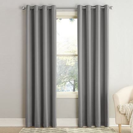 84"x54" Seymour Energy Efficient Grommet Room Darkening Curtain Panel Gray - Sun Zero