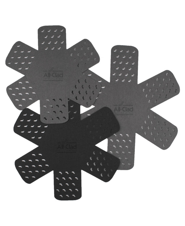 All-Clad Premium Cookware Protectors: Pot and Pan Protectors for Kitchen Organization - Perfect for Cast Iron, Steel, or Glass, (3-Piece), Black/Grey Black/Grey