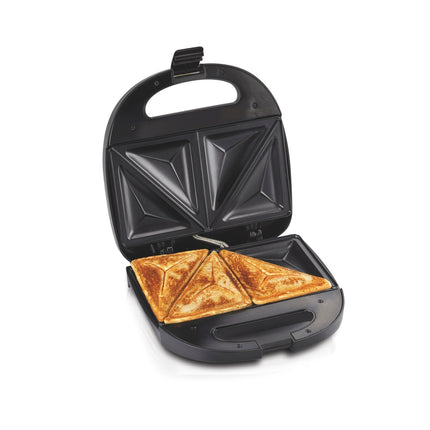 Hamilton Beach Electric Sealed Sandwich Maker Grill with PFAS-Free Nonstick Plates, Makes Stuffed French Toast, Omelets, Compact & Easy to Store, Black (25430G) Black