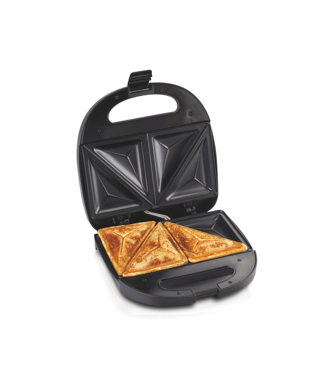 Hamilton Beach Electric Sealed Sandwich Maker Grill with PFAS-Free Nonstick Plates, Makes Stuffed French Toast, Omelets, Compact & Easy to Store, Black (25430G) Black