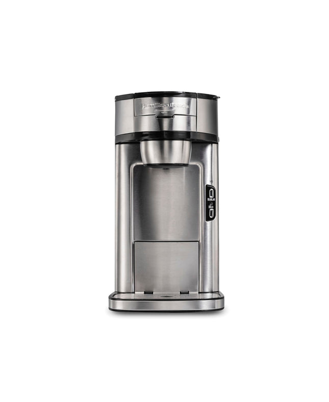 Hamilton Beach The Scoop Single Serve Coffee Maker & Fast Grounds Brewer, Brews in Minutes, 8-14oz. Cups, Stainless Steel Stainless Steel