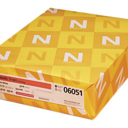 Neenah Paper Classic Linen Stationery, 97 Bright, 24 lb Bond Weight, 8.5 x 11, Solar White, 500/Ream