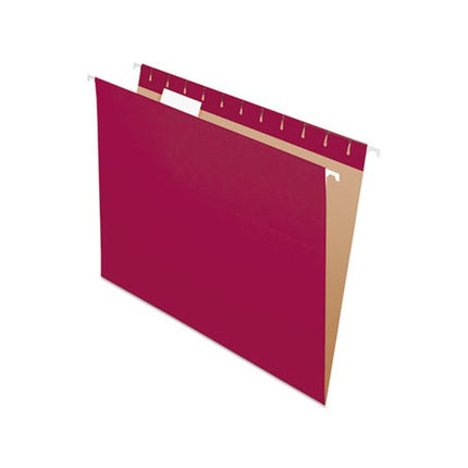 Pendaflex PFX81613 Recycled Hanging Folders, Letter Size, Burgundy, 1/5 Cut, 25/BX (81613)