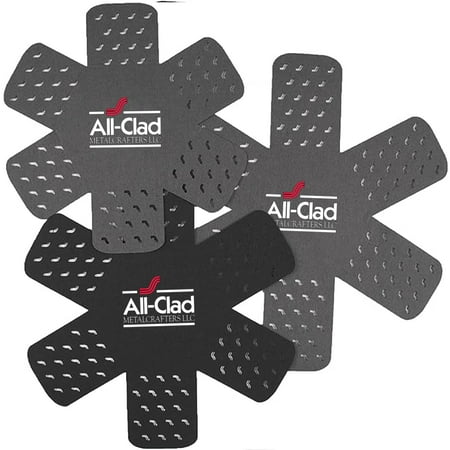 All-Clad Premium Cookware Protectors: Pot and Pan Protectors for Kitchen Organization - Perfect for Cast Iron, Steel, or Glass, (3-Piece), Black/Grey Black/Grey