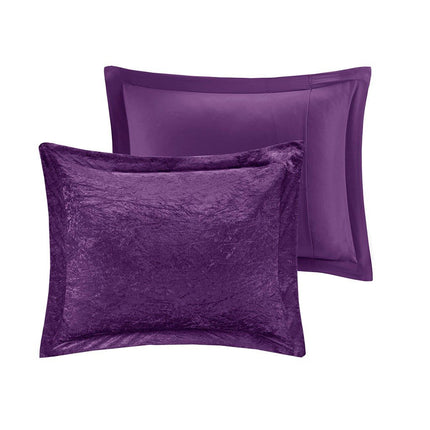 Intelligent Design Felicia Crushed Velvet Comforter Set Full/Queen Purple