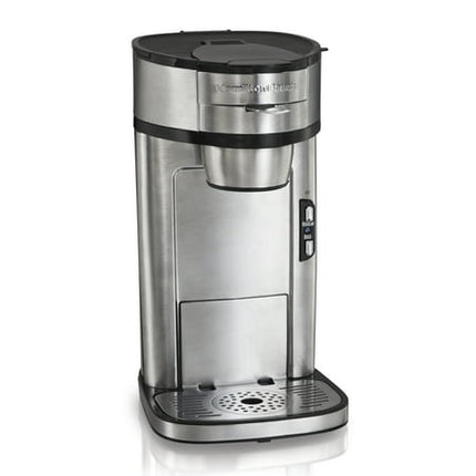 Hamilton Beach The Scoop Single Serve Coffee Maker & Fast Grounds Brewer, Brews in Minutes, 8-14oz. Cups, Stainless Steel Stainless Steel