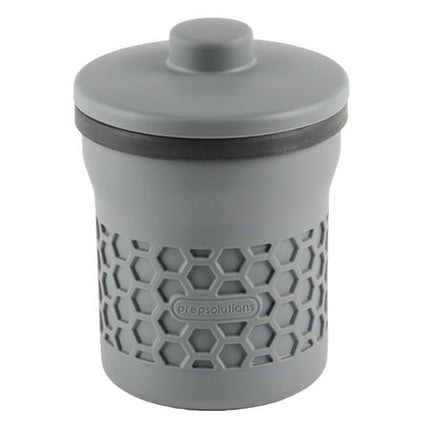 Prep Solutions Heat-Resistant Silicone Grease Strainer & Keeper - 2 Cup Capacity, Red Clear