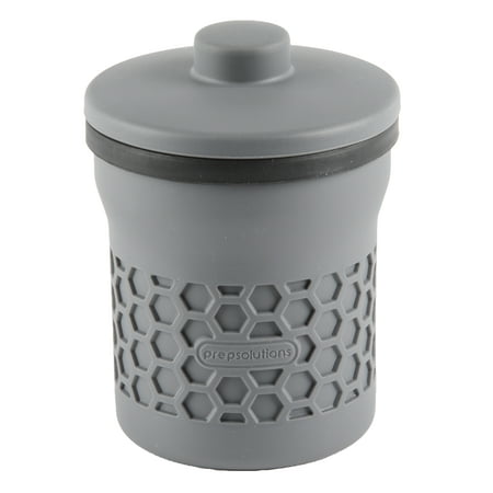 Prep Solutions Heat-Resistant Silicone Grease Strainer & Keeper - 2 Cup Capacity, Red Clear