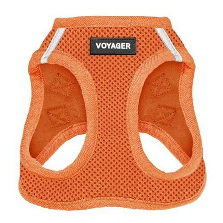 Best Pet Supplies Voyager Step-in Air Dog Harness - All Weather Mesh, Reflective, No Pull Harness for Small, Medium Dogs, Cats - Secure with Hook & Loop Fastener, Buckle, Double D-Rings - Orange, XL